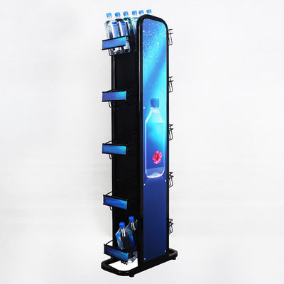 লোগো মেটাল 240W*500L*1450mmH সহ 5 তলা মিনারেল ওয়াটার বোতল রাক