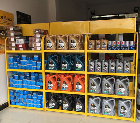 কাস্টম শেলভিং সুপার মার্কেট কার আনুষাঙ্গিক প্রদর্শন রাক সবুজ হলুদ সাদা