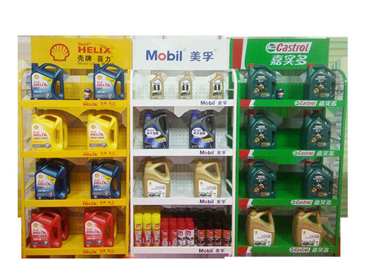 কাস্টম শেলভিং সুপার মার্কেট কার আনুষাঙ্গিক প্রদর্শন রাক সবুজ হলুদ সাদা