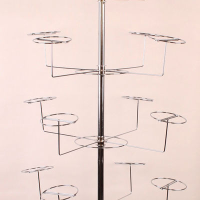 HongChuang 5-Tier 20 Hat ঘূর্ণায়মান Hat Rack Ad বিজ্ঞাপন সহ ক্যাপের জন্য মেটাল ফ্লোর রাক