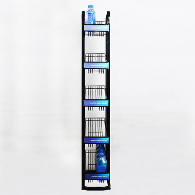 লোগো মেটাল 240W*500L*1450mmH সহ 5 তলা মিনারেল ওয়াটার বোতল রাক