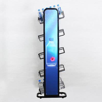 লোগো মেটাল 240W*500L*1450mmH সহ 5 তলা মিনারেল ওয়াটার বোতল রাক